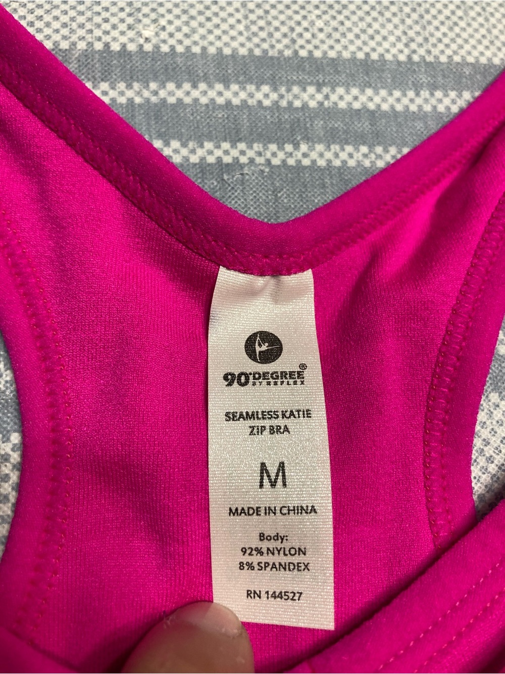 90 Degree by Reflex fuchsia “The Seamless Katie Zip Bra.” - Picture 2 of 4